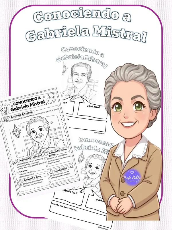 Fichas de escritura "Conociendo a Gabriela"