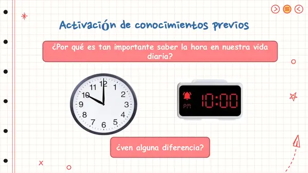 Lectura de reloj analógico y digital