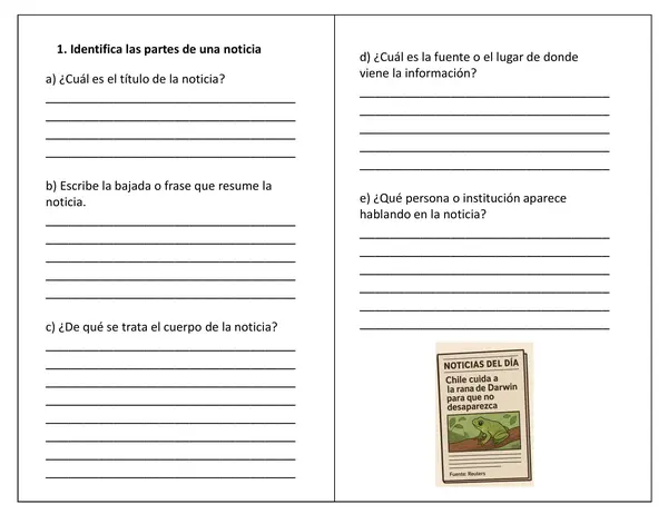 Ficha de trabajo: La Noticia