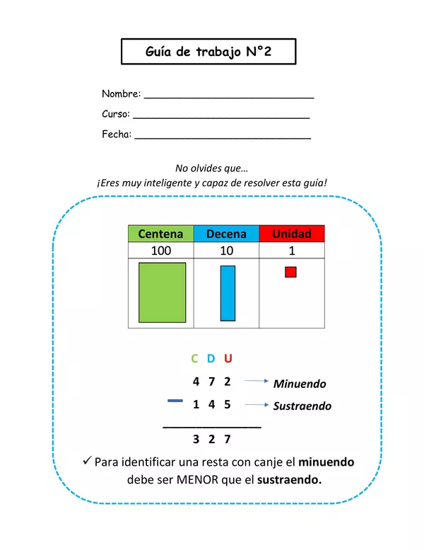 Guía de matemáticas 4to Basico
