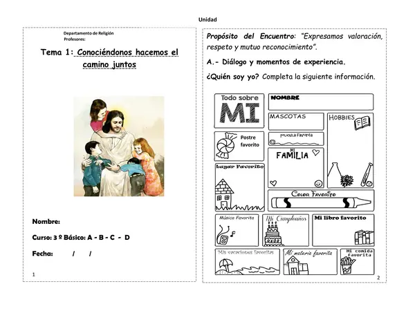 Guía primer encuentro de religión 3°básico
