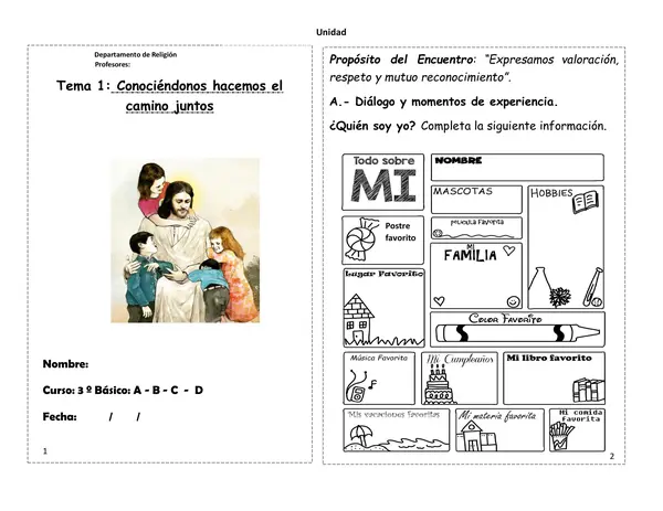 Guía primer encuentro de religión 3°básico
