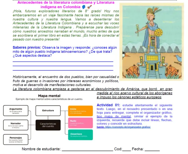 08M1SEM2 - Antecedentes de la literatura colombiana y Literatura indigena en Colombia