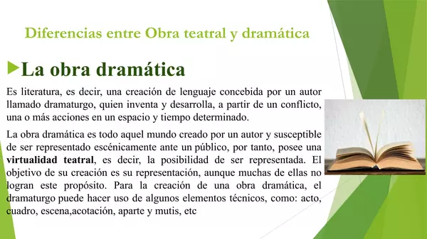 Presentacion obra teatral y obra Dramatica, Octavo Basico, Lenguaje