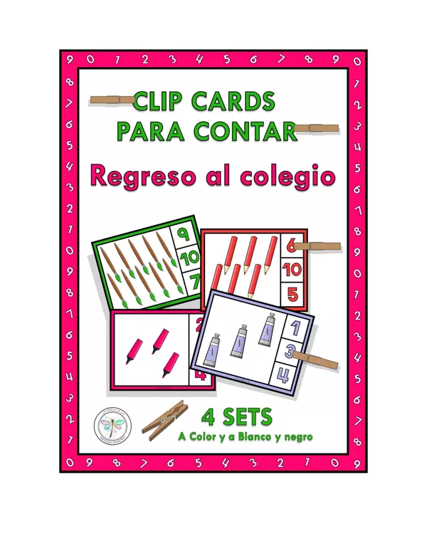 Clip Cards para Contar Regreso a clases