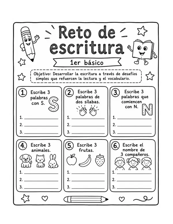 Retos de escritura (1ero básico)