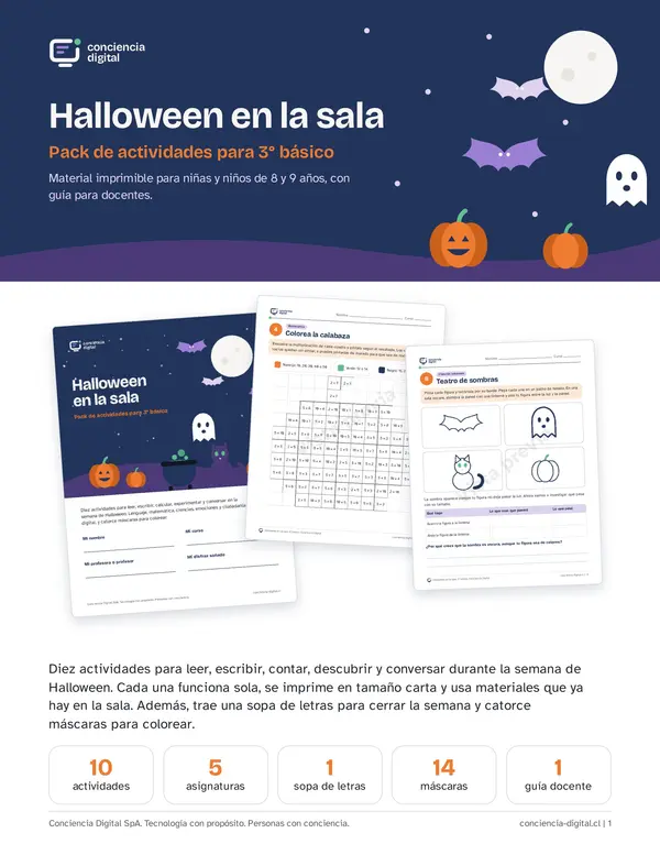 Halloween en la sala - Pack de actividades 3° básico 