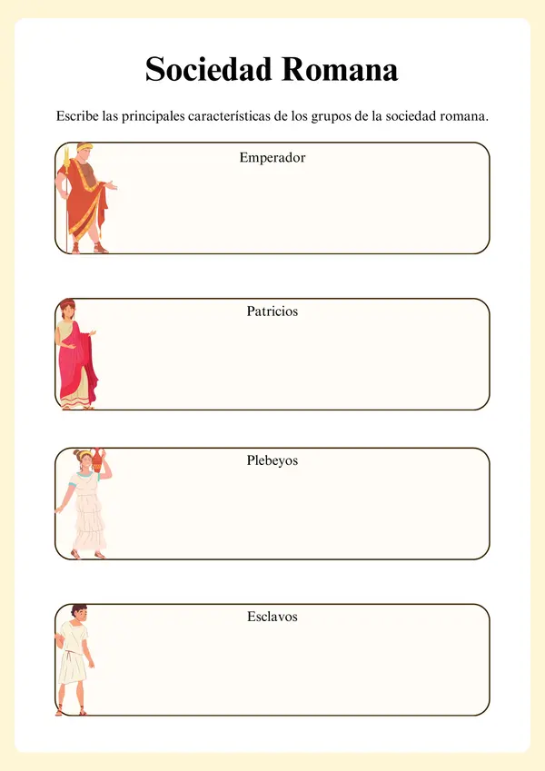 Ficha de trabajo Sociedad romana