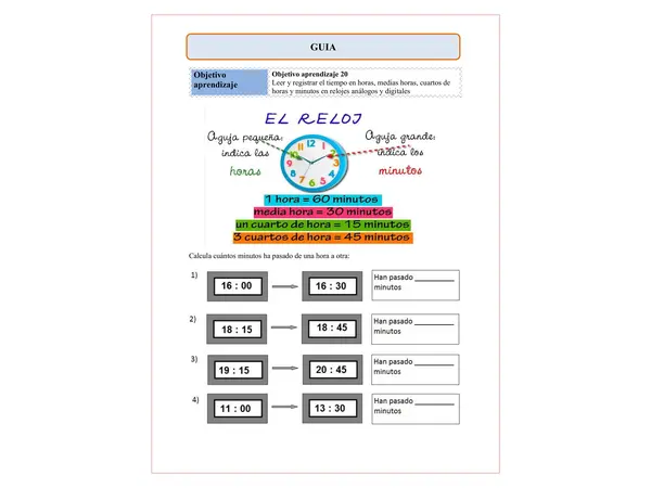 GUIA LA HORA TERCERO BASICO