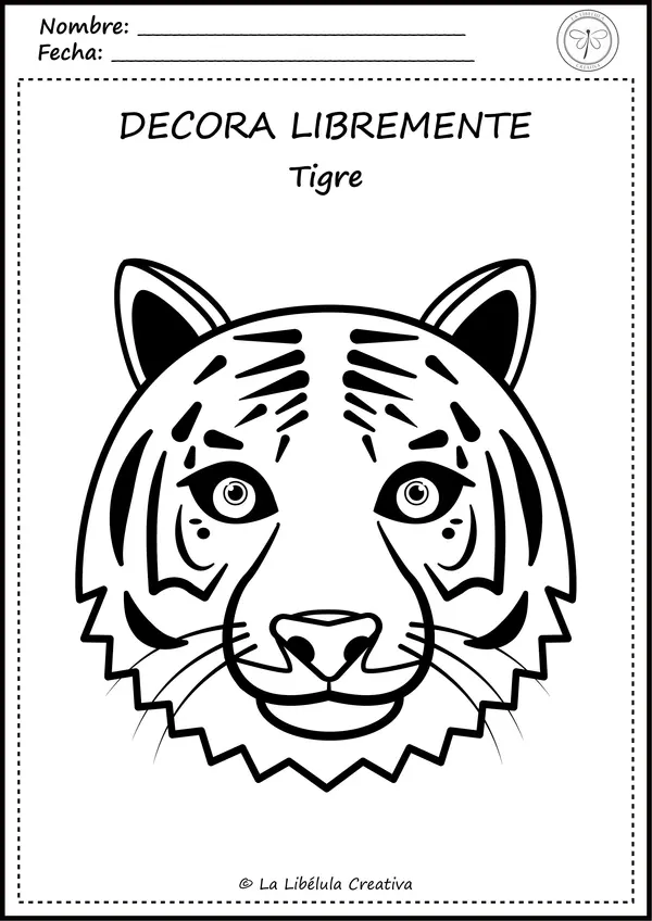 Fichas colorear animales selva jungla salvajes caras