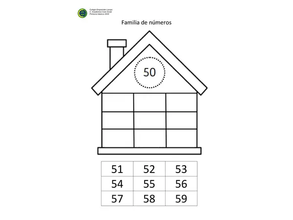 Familia de números 50 al 59
