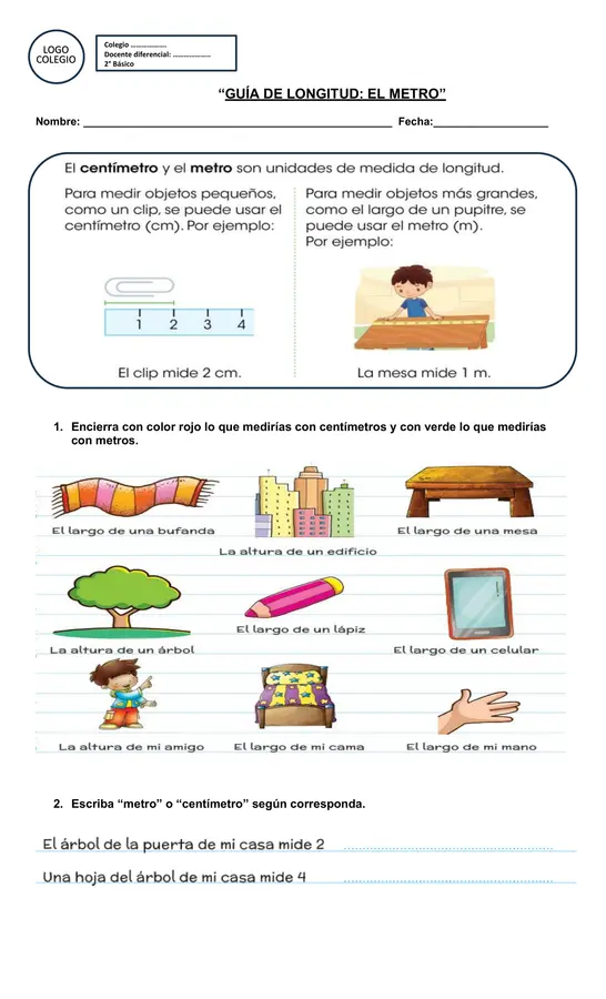 GUIA DE TRABAJO: EL METRO