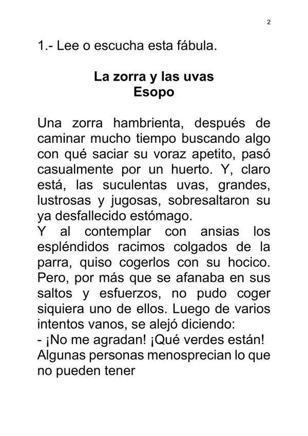 4°Basico: La fábula, clase con secuencia didáctica.