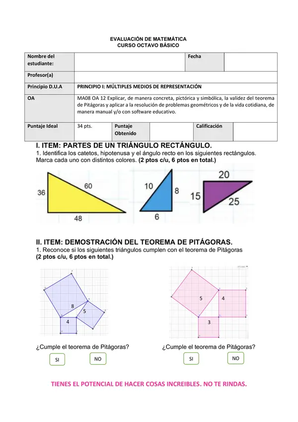 Prueba Teorema de Pitágoras