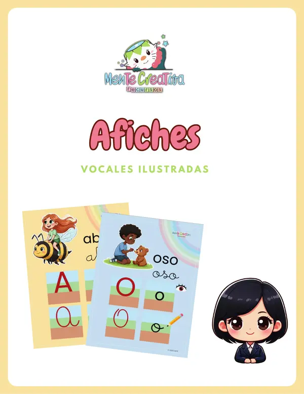 Vocales Ilustradas con Animales – Recurso Imprimible para Educación Inicial