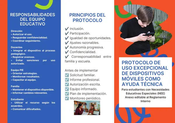Tríptico uso dispositivo móviles