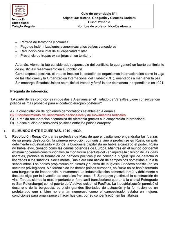 ENTREGUERRAS: REV. RUSA-ASECENCIÓN DE LOS TOTALITARISMOS