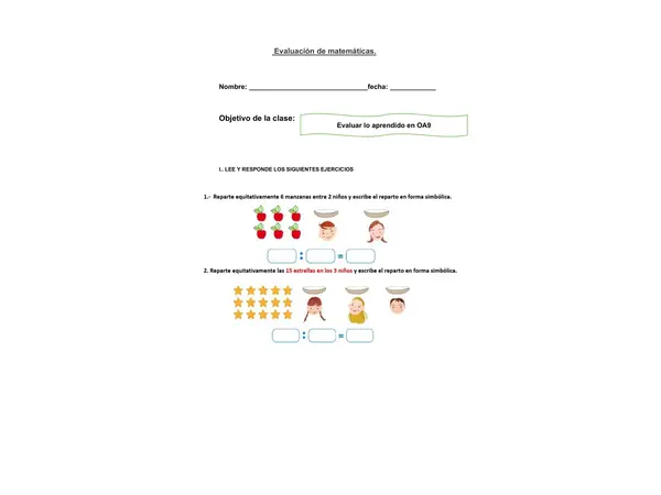 EVALUACION MATEMATICAS 