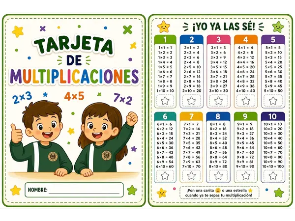 Tarjeta de multiplicaciones