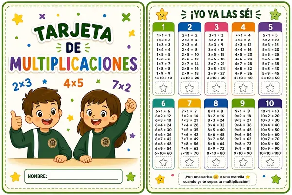 Tarjeta de multiplicaciones