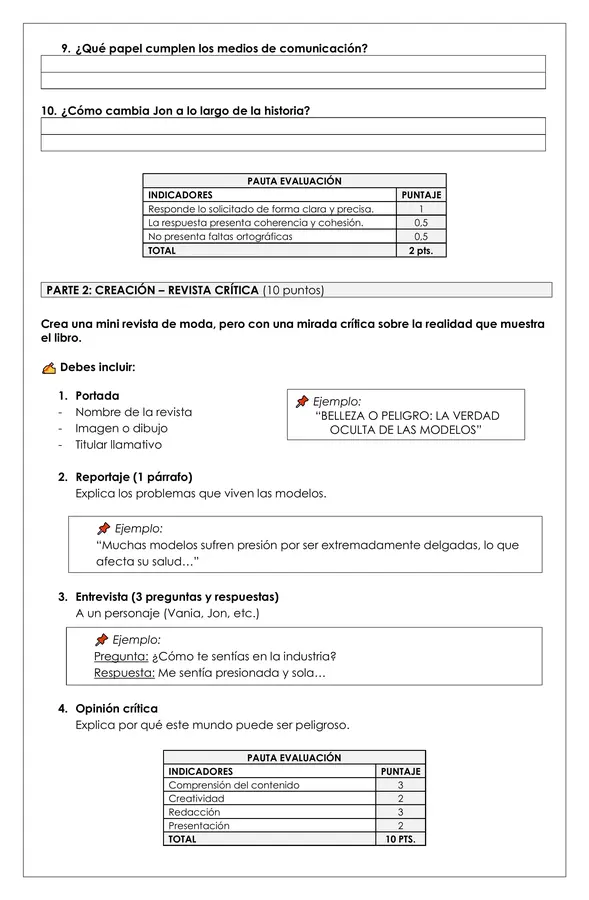 Guía evaluada - Chicas de alambre