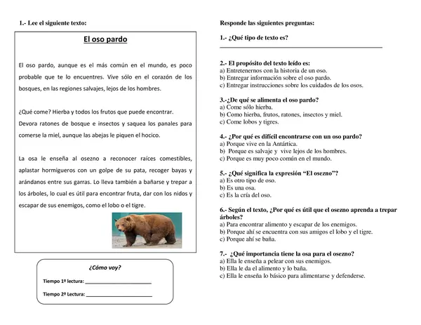 Fichas comprensión lectora 2° básico n° 2