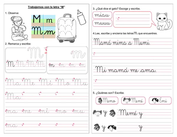Guía 1° básico "Trabajemos con la letra M"