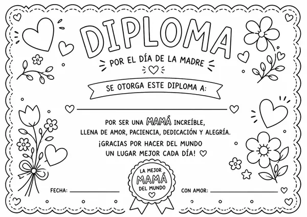 Diploma Día de las madres 