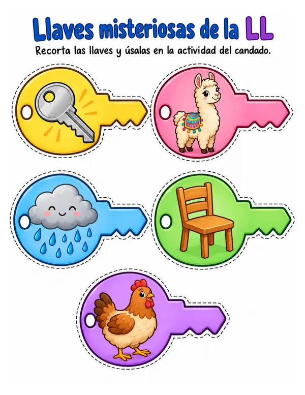Actividad: Búsqueda de las llaves (Ll) 1° Básico Lenguaje