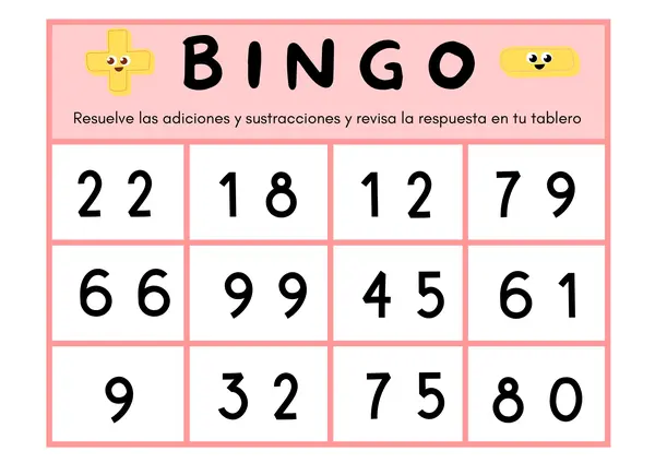 Bingo suma y resta