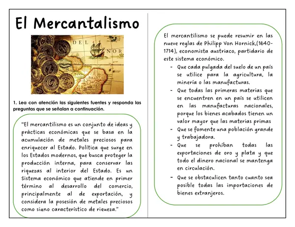 Guía de trabajo - El Mercantalismo