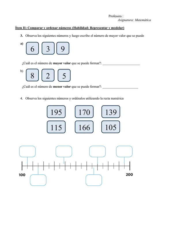 Evaluación diagnóstica matemática 3° básico