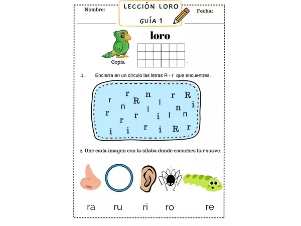 Lección Loro Método Matte "letra r"
