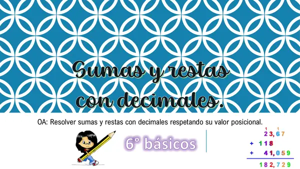 Operaciones con Decimales: Suma y Resta – Material Didáctico