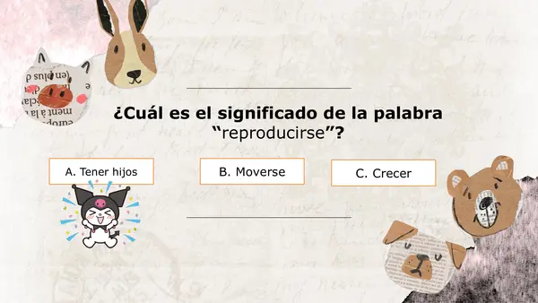 Cuestionario sobre los seres vivos