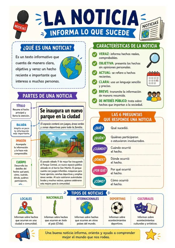 Cartel o Póster educativo: La noticia