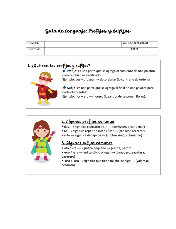 Prefijos y sufijos