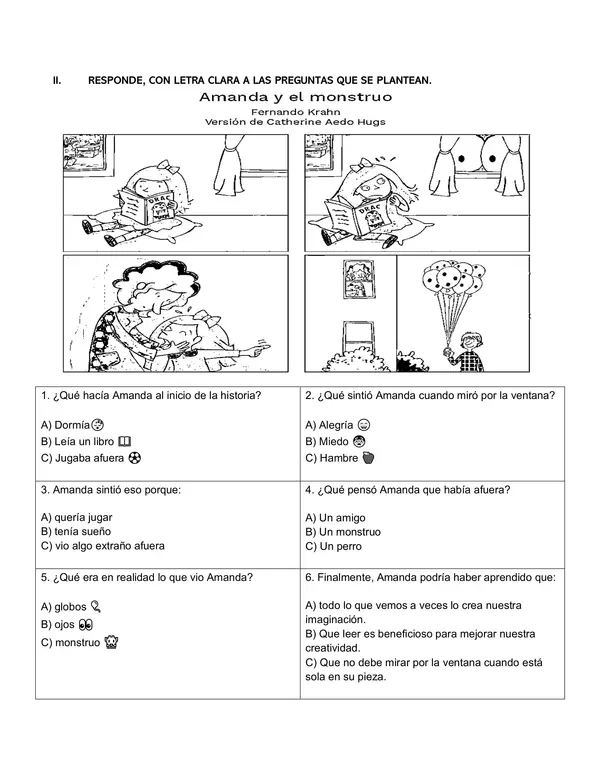 Evaluación comprensión de cuentos