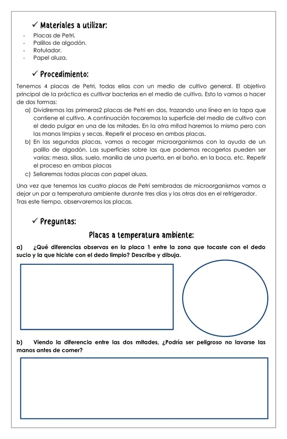 Guía de trabajo - Cultivo de bacterias 