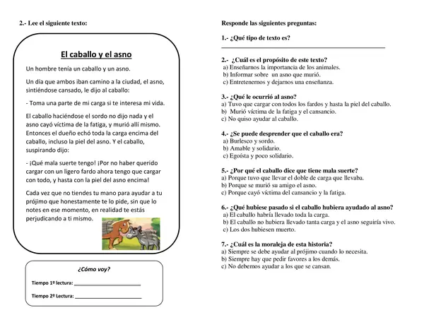 Fichas comprensión lectora 2° básico n° 2