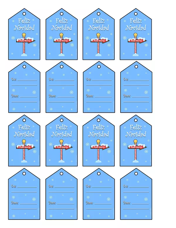 Etiquetas Navidad Tarjetas Papá Noel Regalos 3