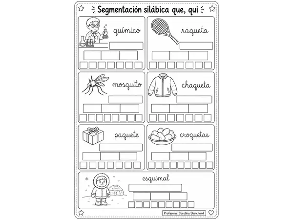 Segmentación silabica letra que, qui