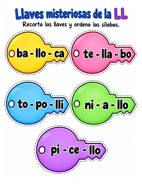 Actividad: Búsqueda de las llaves (Ll) 1° Básico Lenguaje