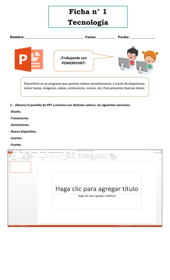 Fichas tecnología 3° básico
