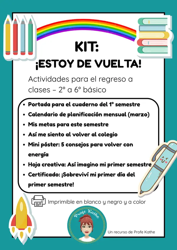 KIT: ¡Estoy de vuelta! (a color y en blanco y negro)