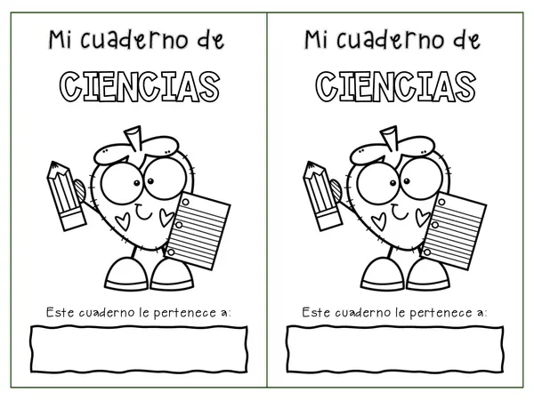 Portada cuaderno Ciencias