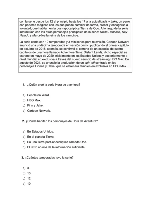 Evaluación 5to básico 
