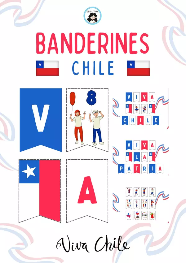BANDERINES FIESTAS PATRIAS - CHILE