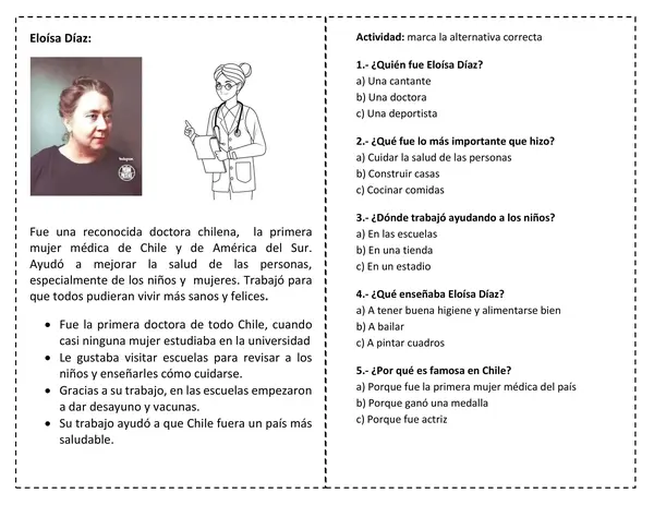 Personajes destacados en la historia de Chile 1° básico