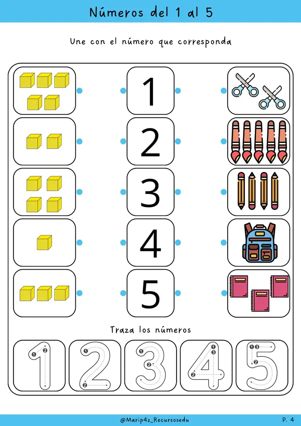 Cuadernillo de números del 1 al 100